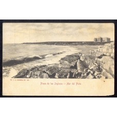 MAR DEL PLATA PLAYA DE LOS INGLESES ANTIGUA TARJETA POSTAL